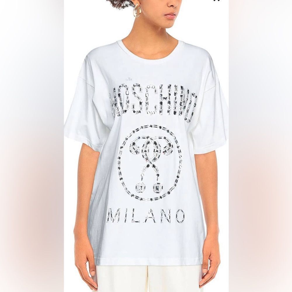 MOSCHINO - Designer, oversized shirt with gem stones - size XS ✨NWT✨
